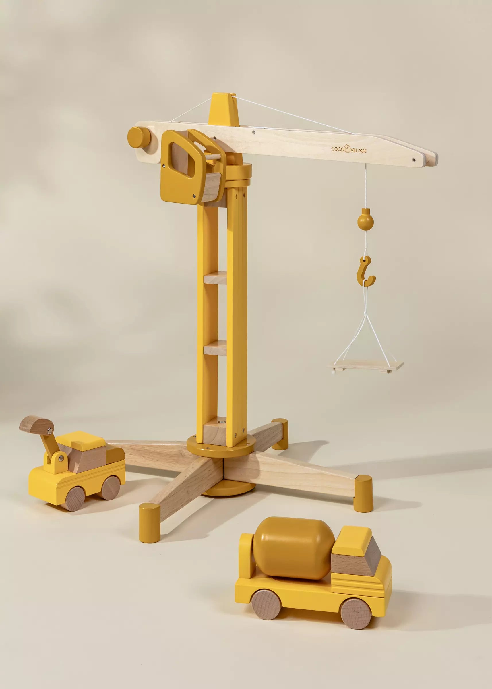 Coco Village Oversized Wooden Construction Crane