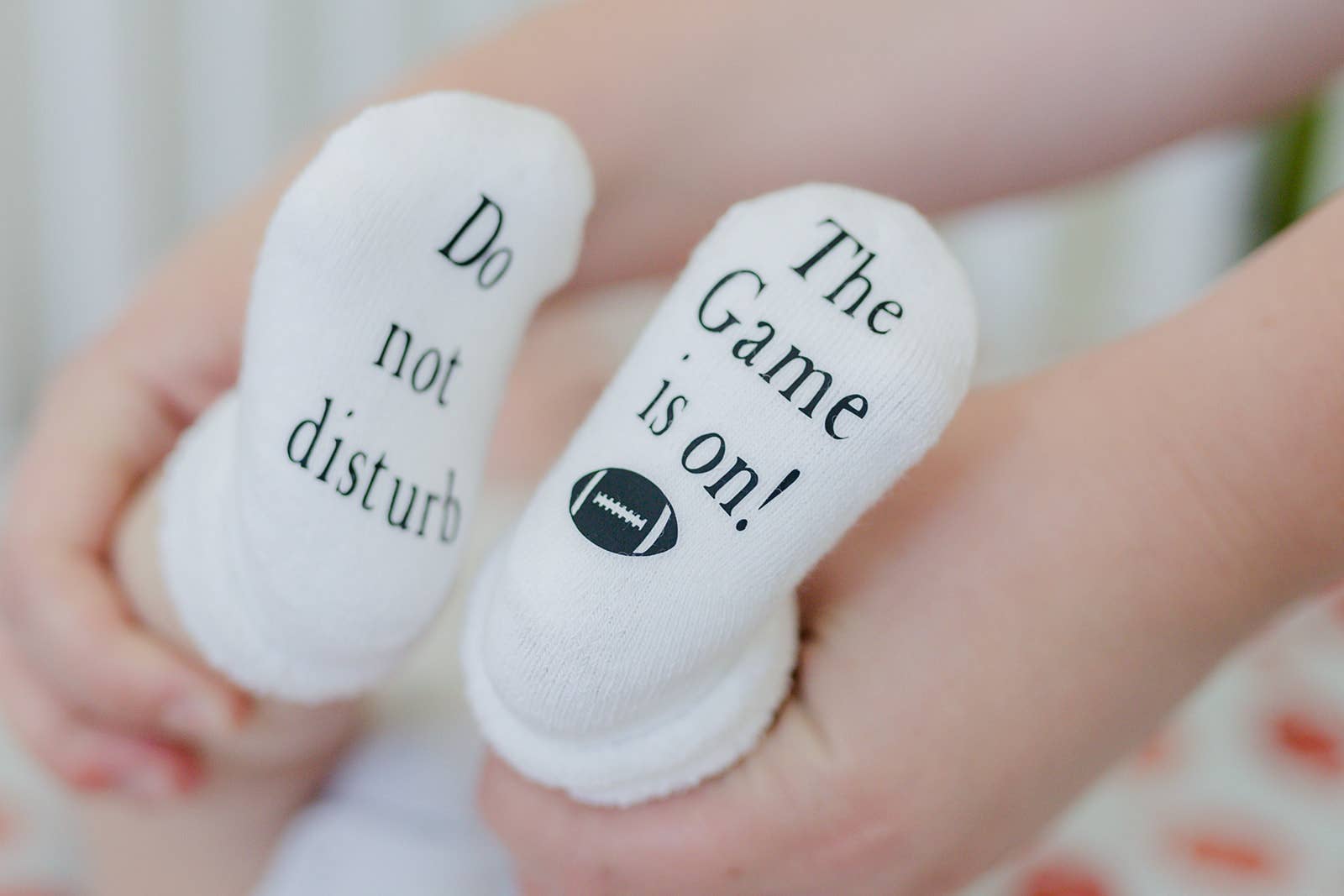 Dorothy’s Reason - Do Not Disturb The Game is on Football Baby Socks | Sports: 0-6mo