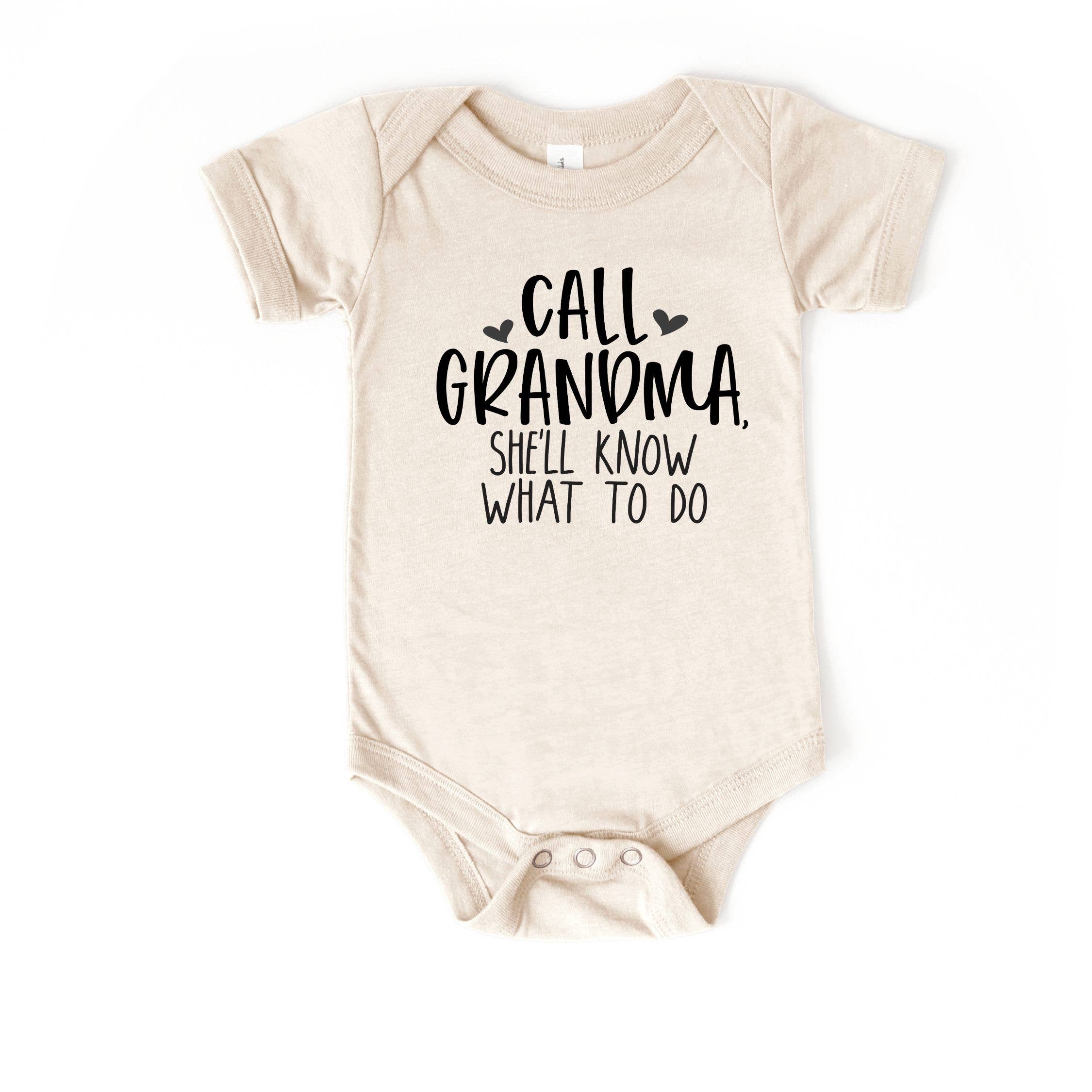 Call Grandma She'll Know What to do Baby Bodysuit | Gifts : 12-18 Months / Short