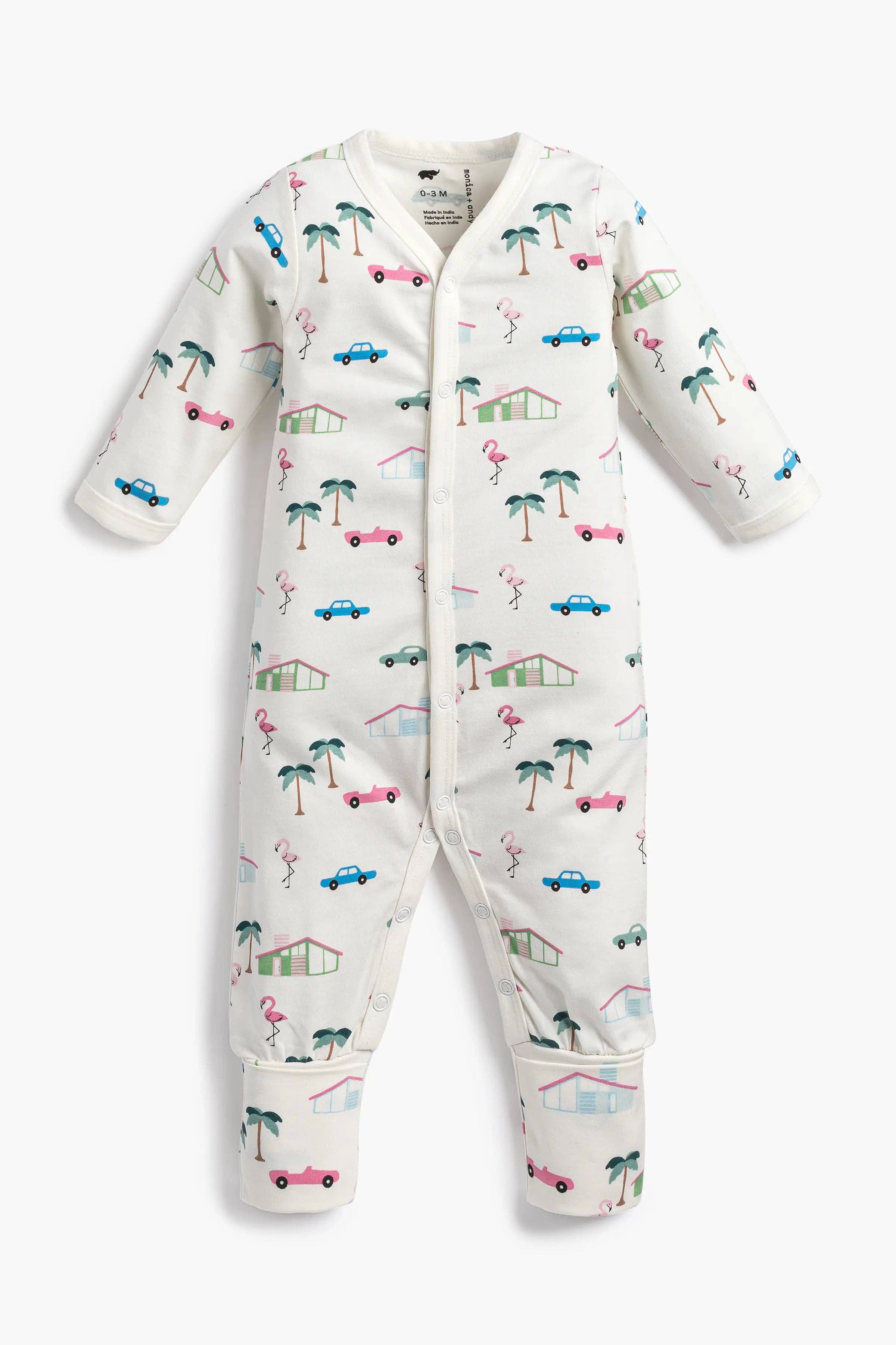 Monica + Andy - On The Go Baby One-Piece_Retro Palm Springs: Unisex / Retro Palm Springs / 0-3m
