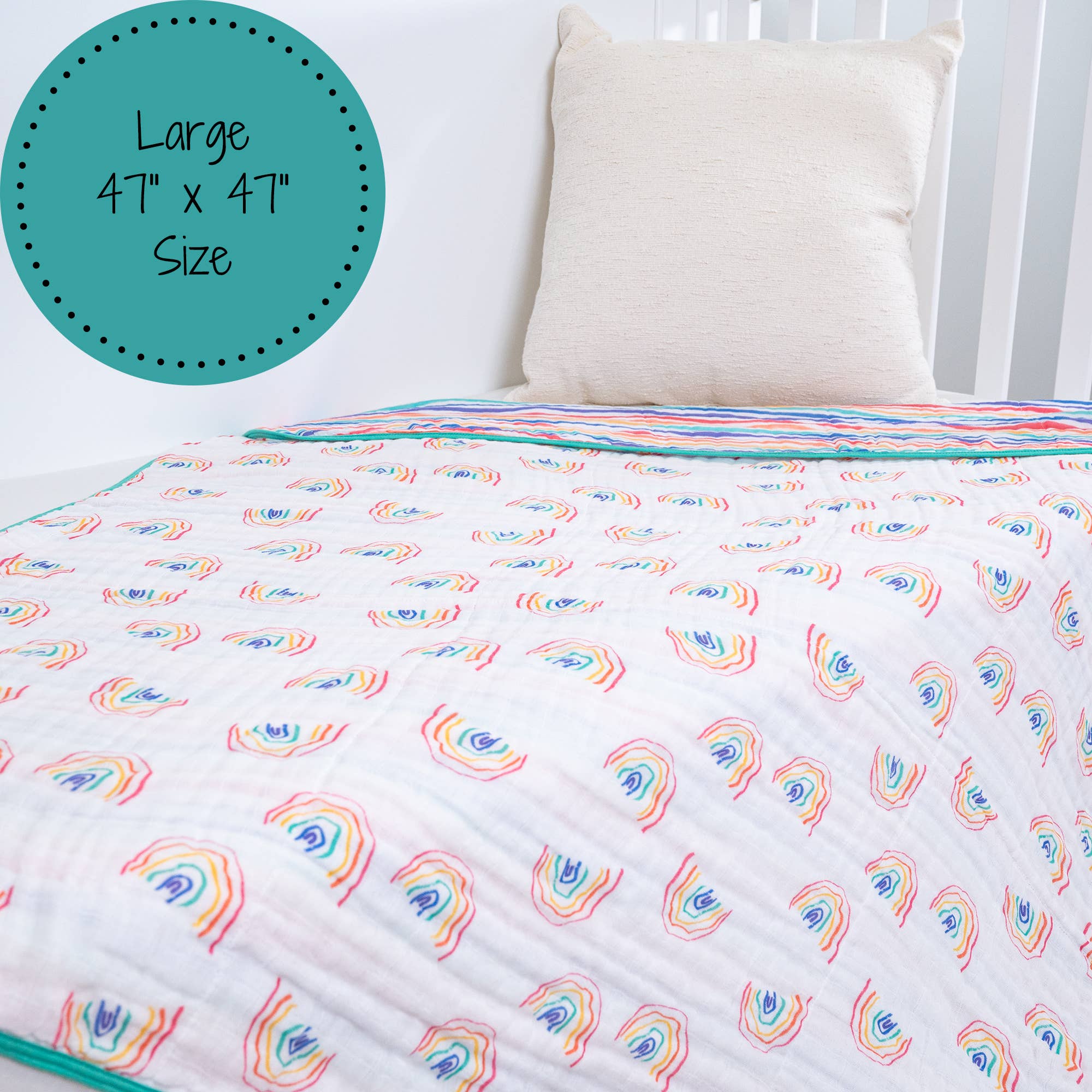 LollyBanks - Rainbow Toddler 100% Cotton Muslin Blanket