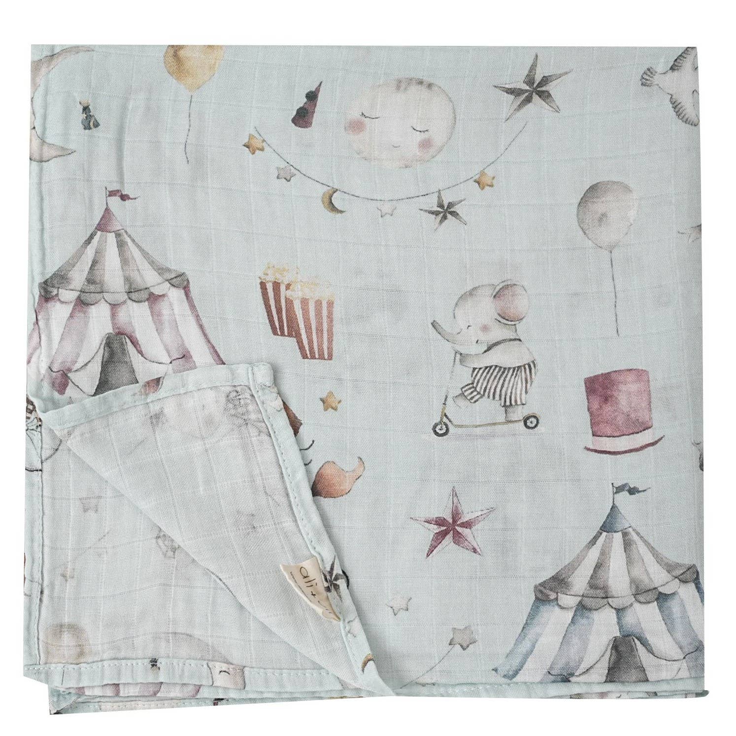 Ali+Oli - Bamboo Muslin Swaddle Blanket (Circus)