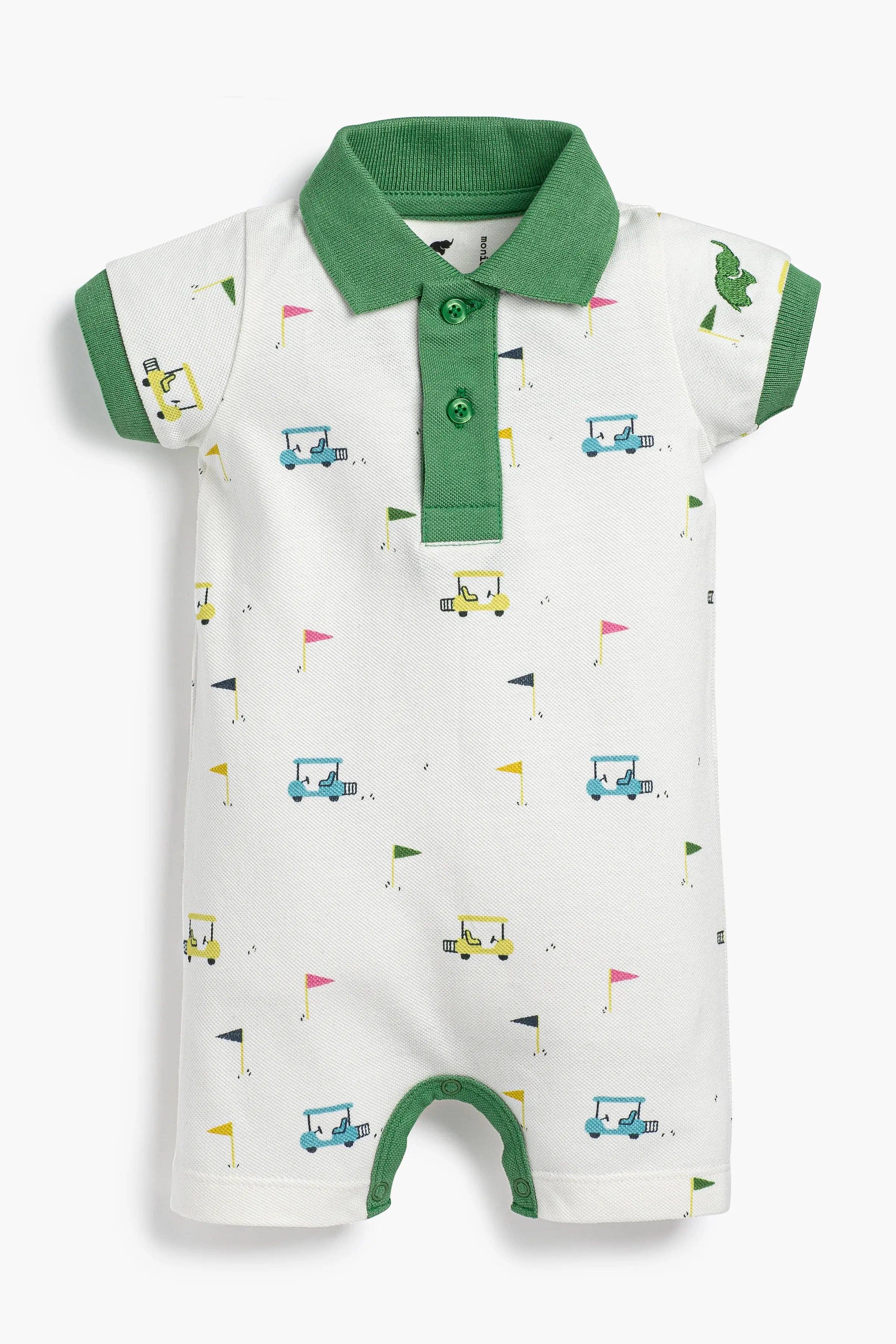 Baby Golf Shorty Polo Romper Little Caddies