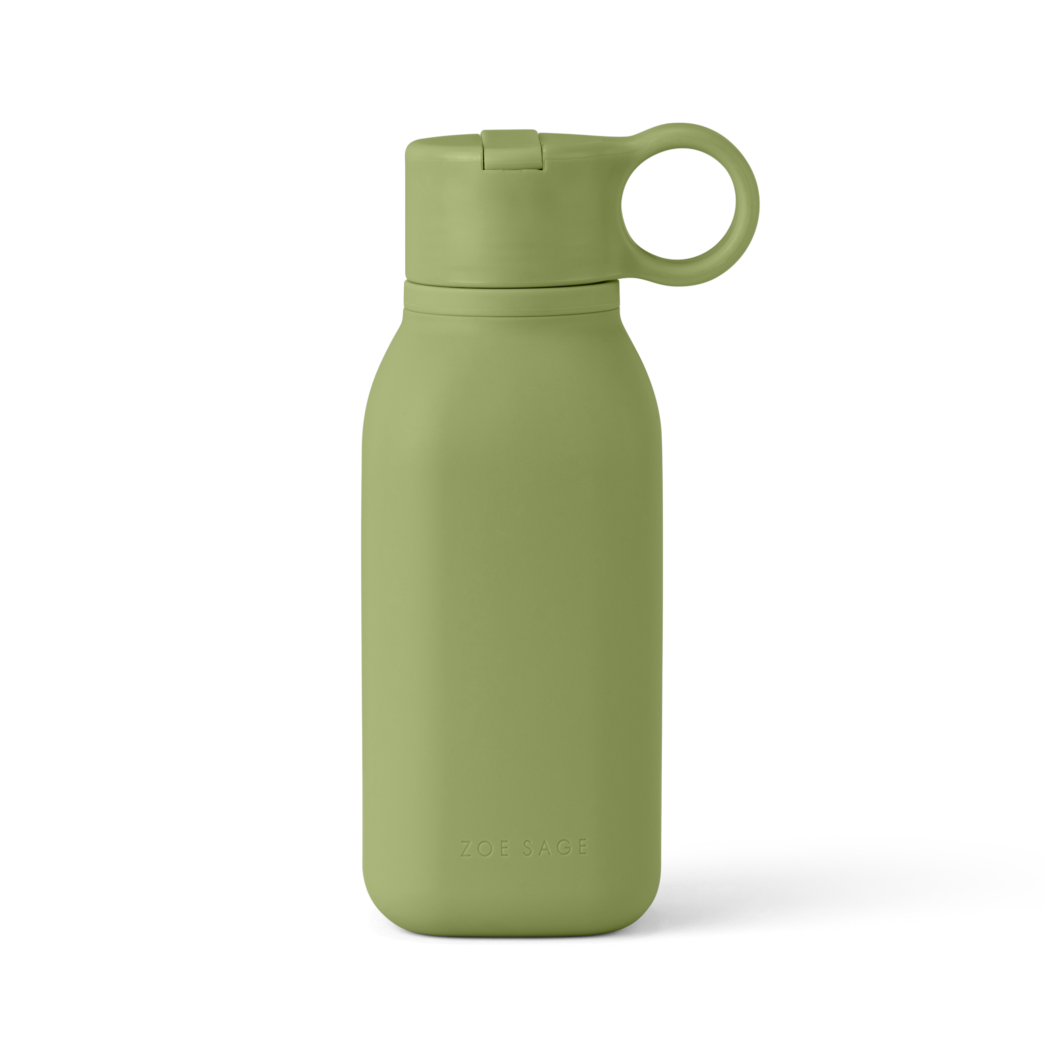 Zoe Sage - Silicone Water Bottle 450ml | Sage Green