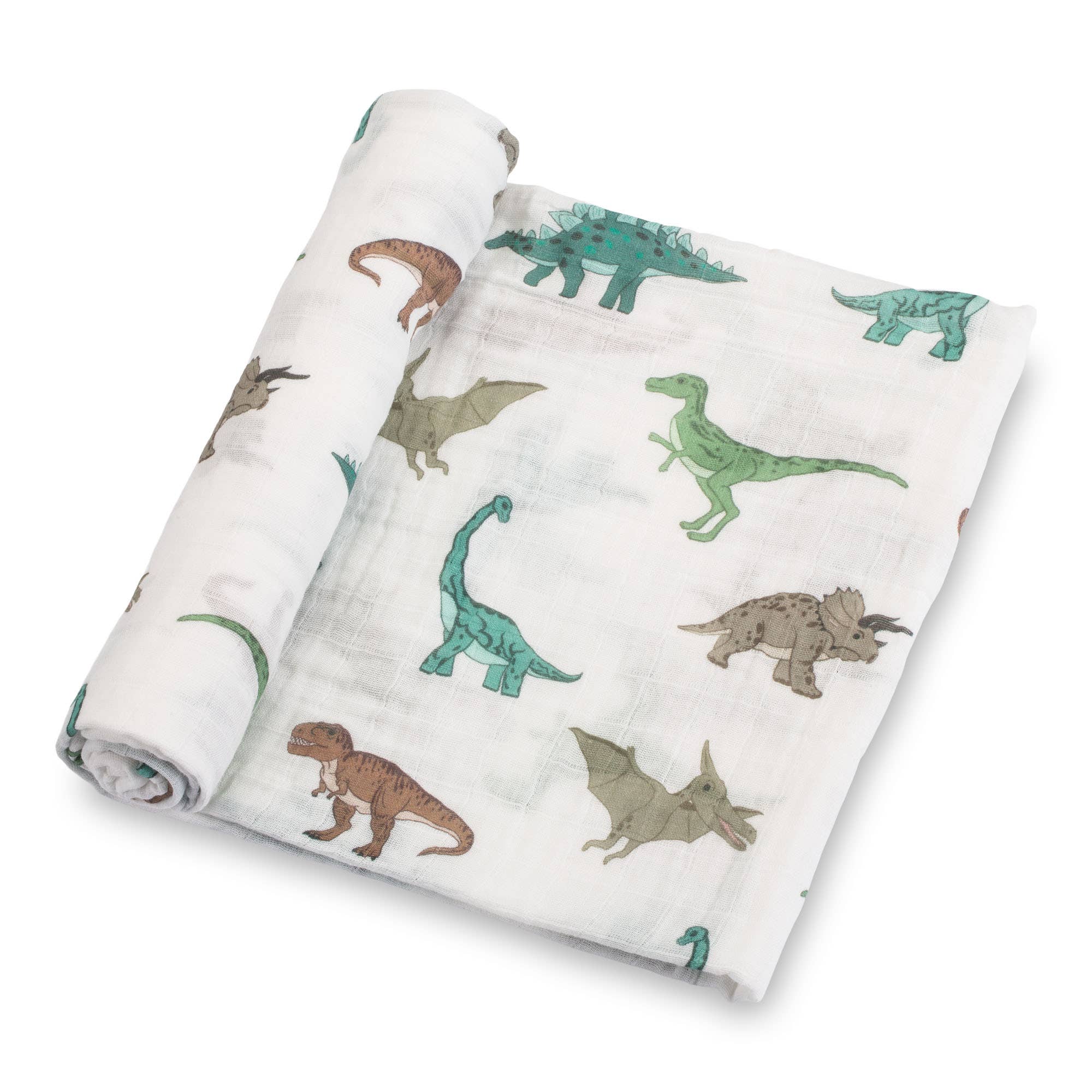 LollyBanks - Have A T-rexcellent Day Dinosaur Muslin Baby Swaddle Blanket