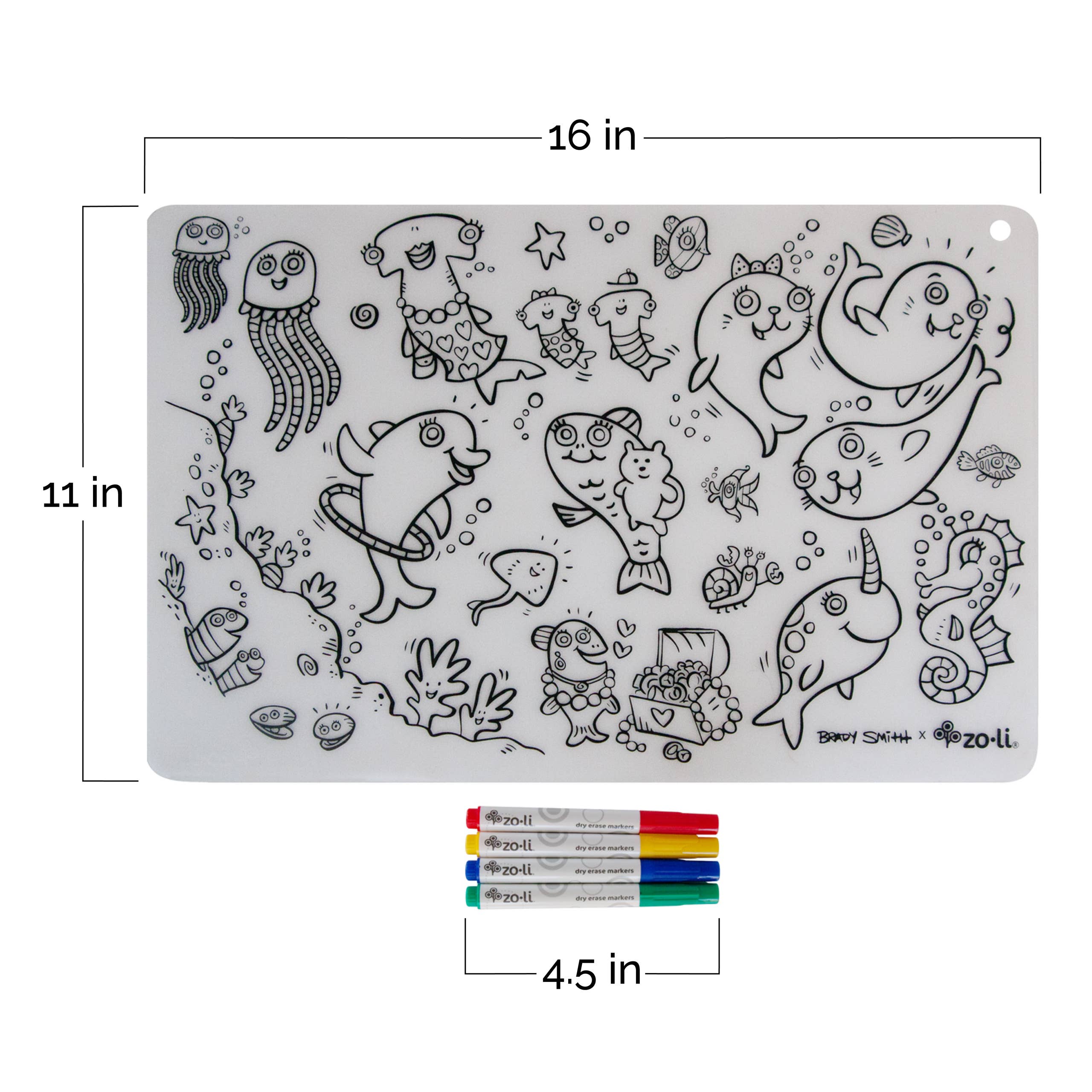 ColorMATTIES - Sea Fun + Space Fun Coloring Placemats