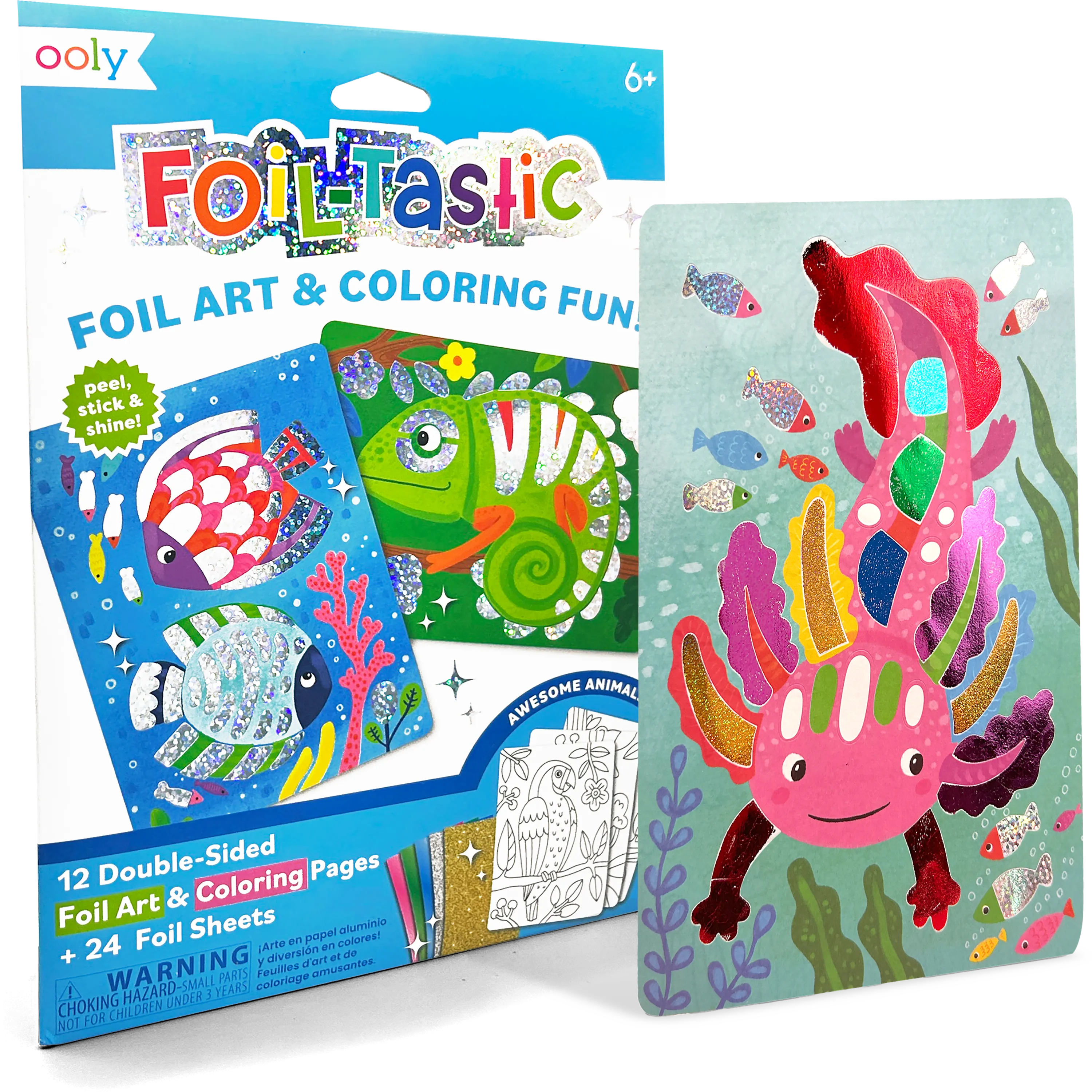 OOLY - Foil-tastic Foil Art & Coloring Set - Awesome Animals