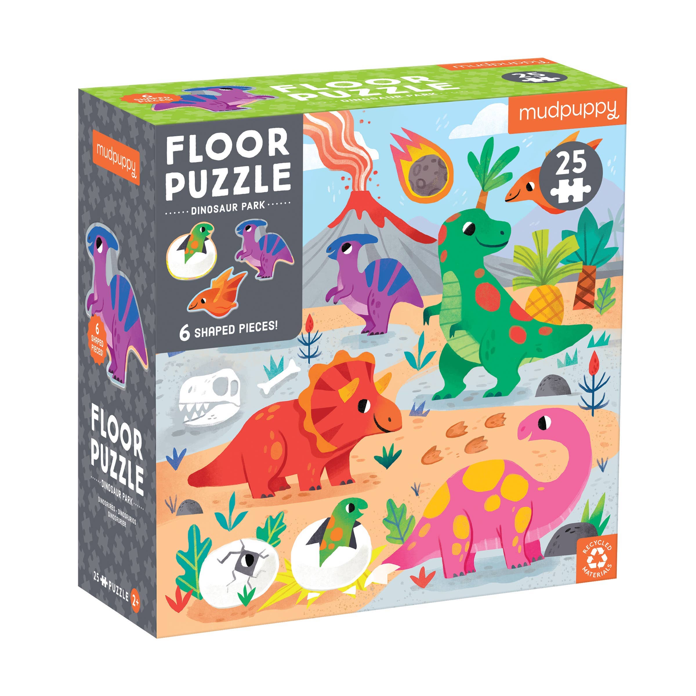 Chronicle Books - Dinosaur Park 25 Piece Floor Puzzle with Shaped Pieces