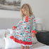 Christmas Holiday Cat Ruffle Lounge Play Gown