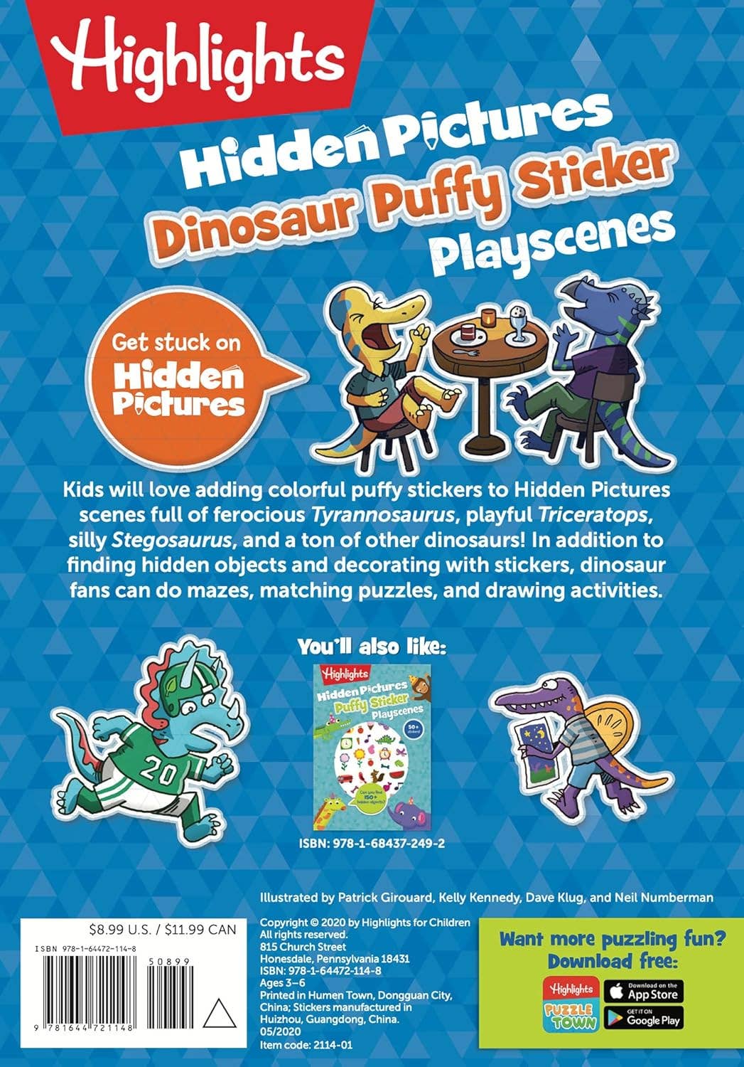Highlights for Children - Dinosaur Hidden Pictures Puffy Sticker Playscenes