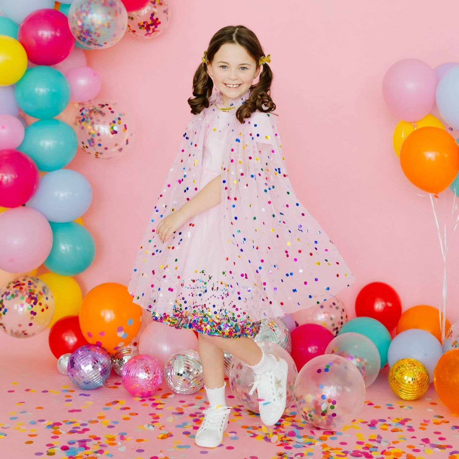 Sweet Wink - Pink Confetti Cape - Kids Dress Up Cape