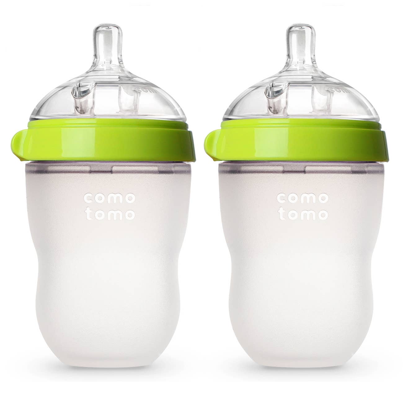 Comotomo Baby Bottle, Double Pack - 8 oz - Green