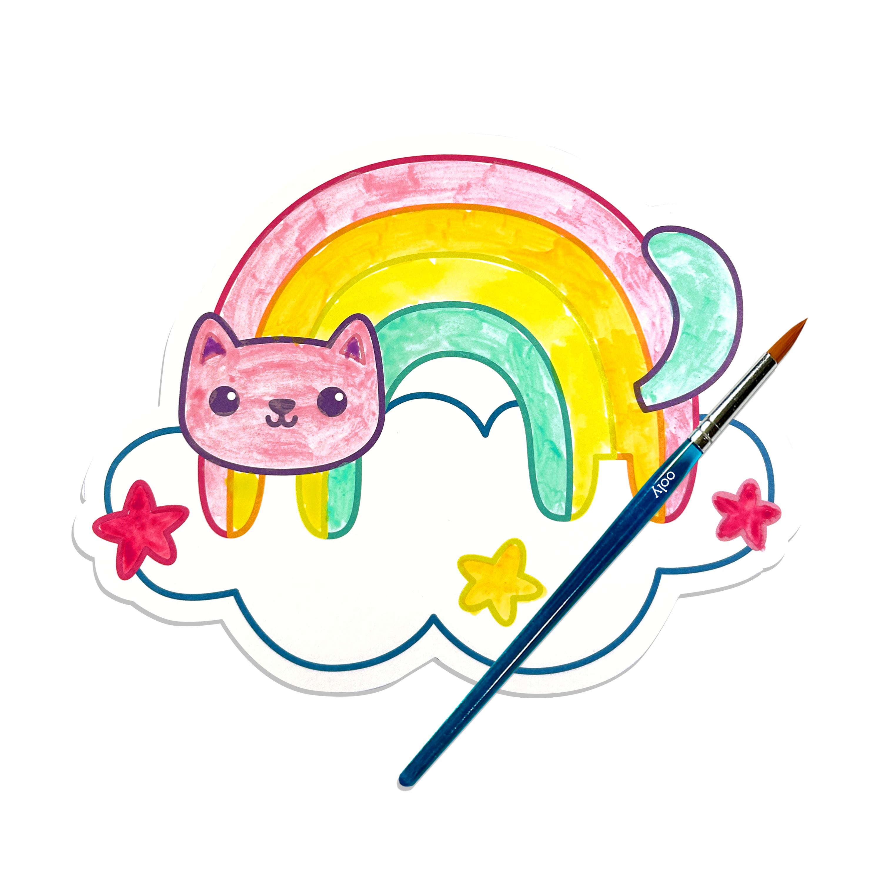 OOLY - Playful Painters: Easy Watercolor Painting Kit - Rainbow Cut