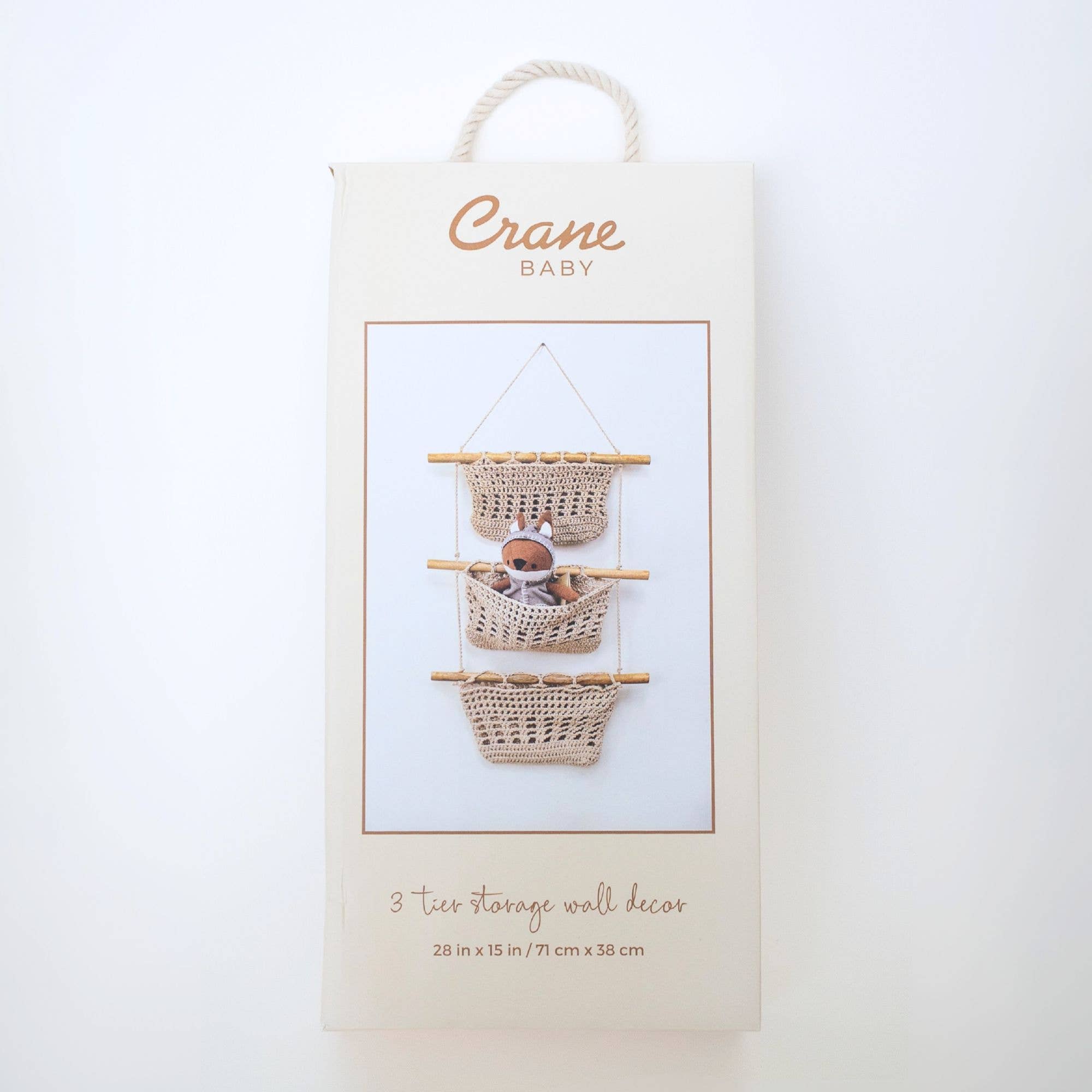 Crane Baby - Charlie Farmhouse 3 Tier Toy Hanging Wall Storage