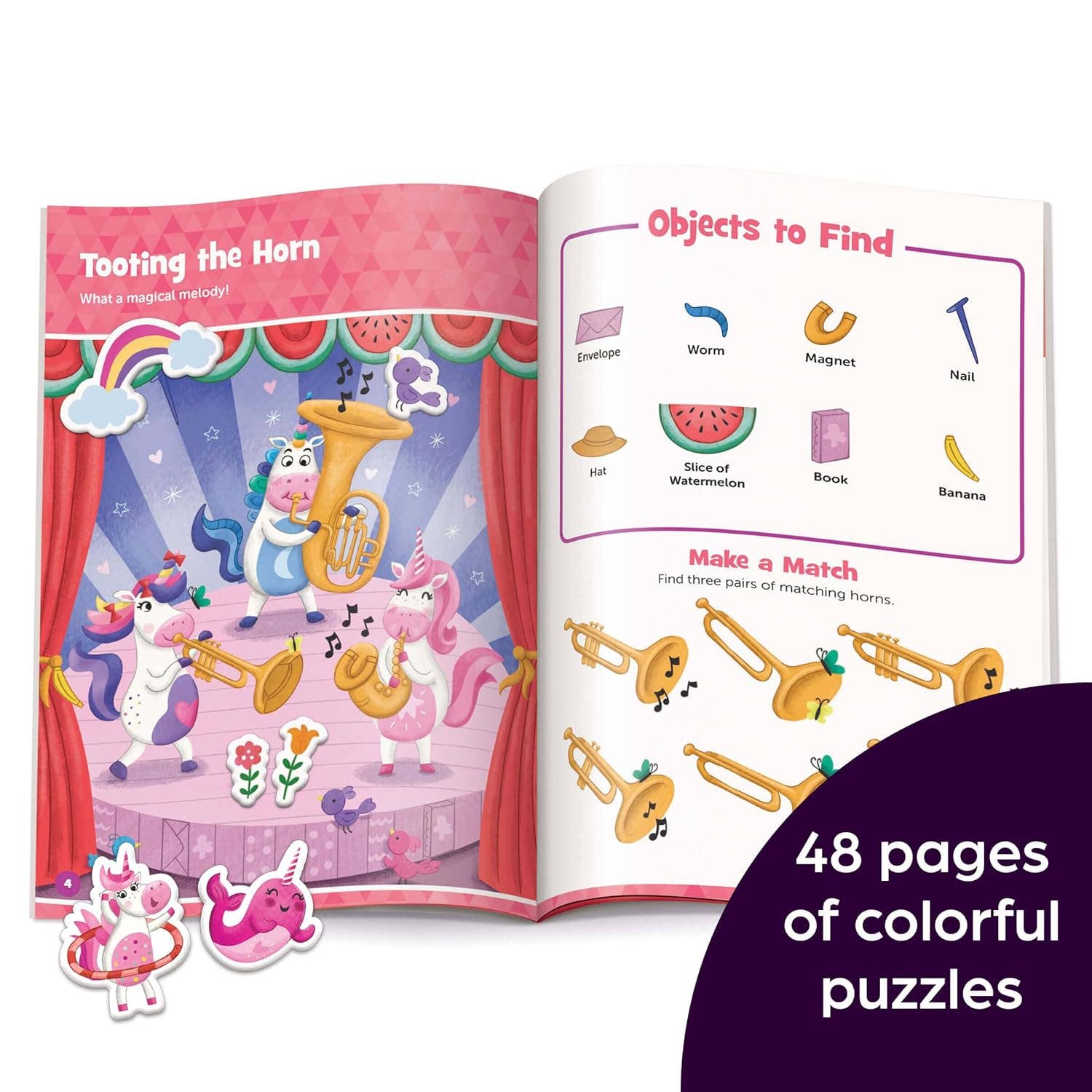 Highlights for Children - Unicorn Hidden Pictures Puffy Sticker Playscenes