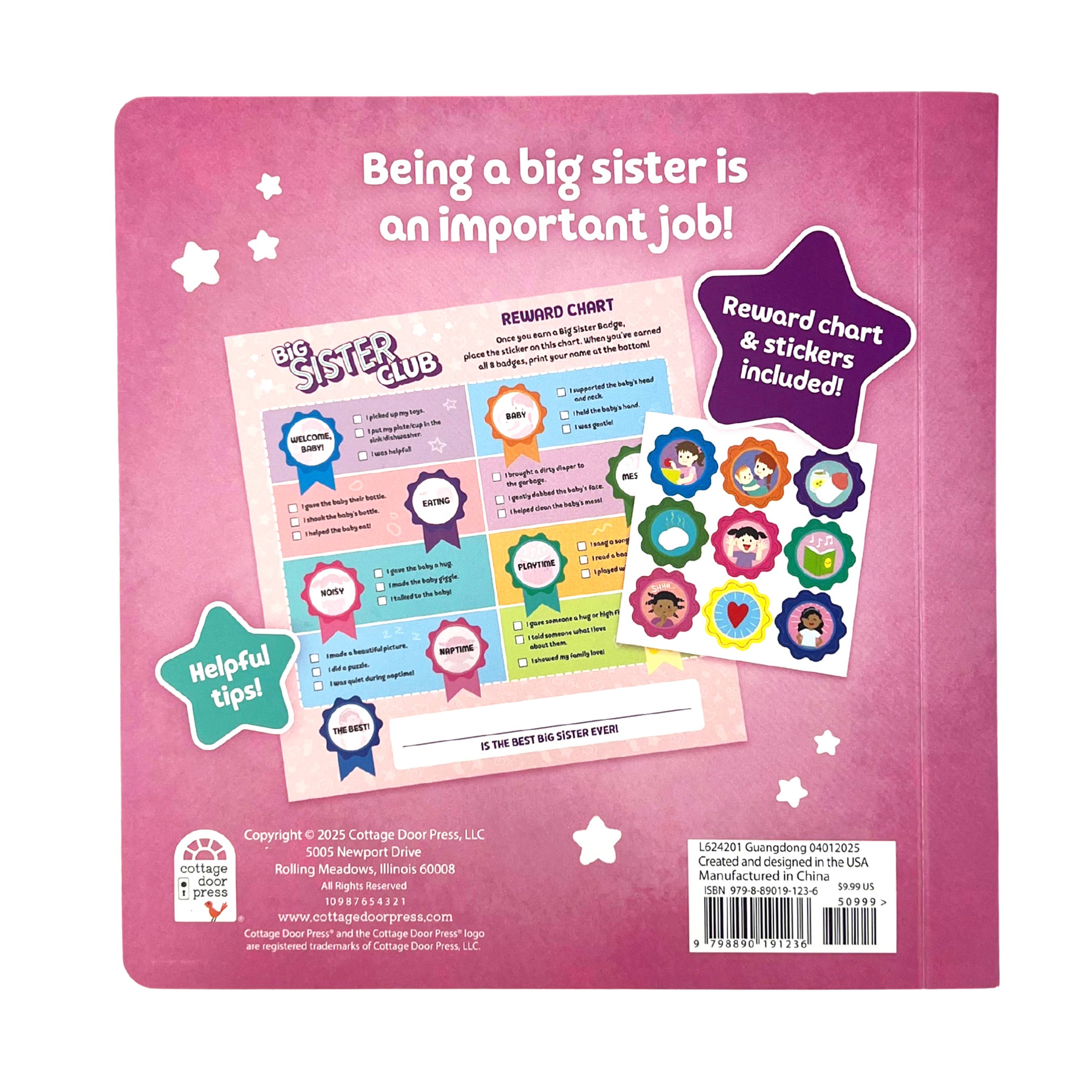 Cottage Door Press - Big Sister Club Board Book with Reward Chart & Stickers