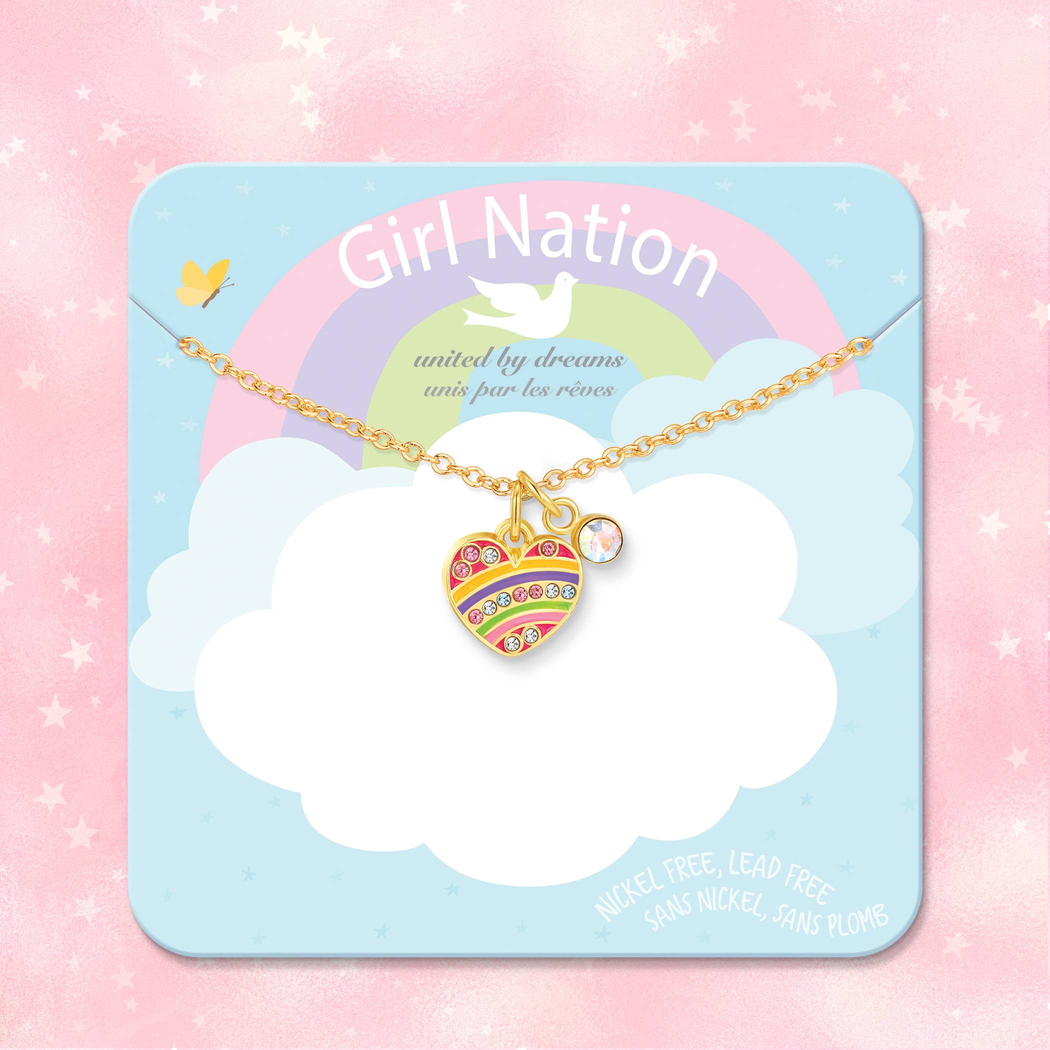 Sweet Petite Necklace- Crystal Rainbow Heart