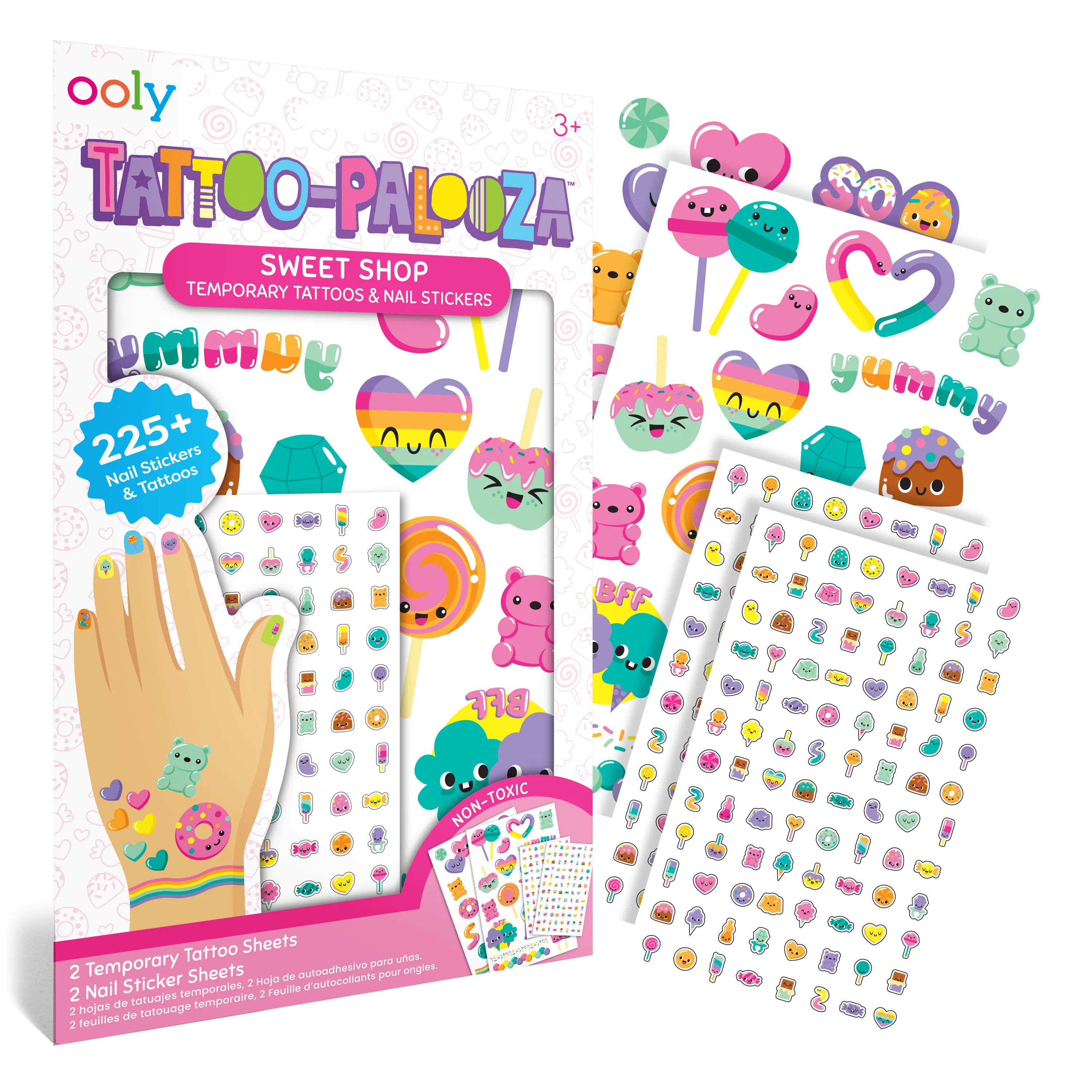 Tattoo Palooza Nail Stickers & Temporary Tattoo- Sweet Shop