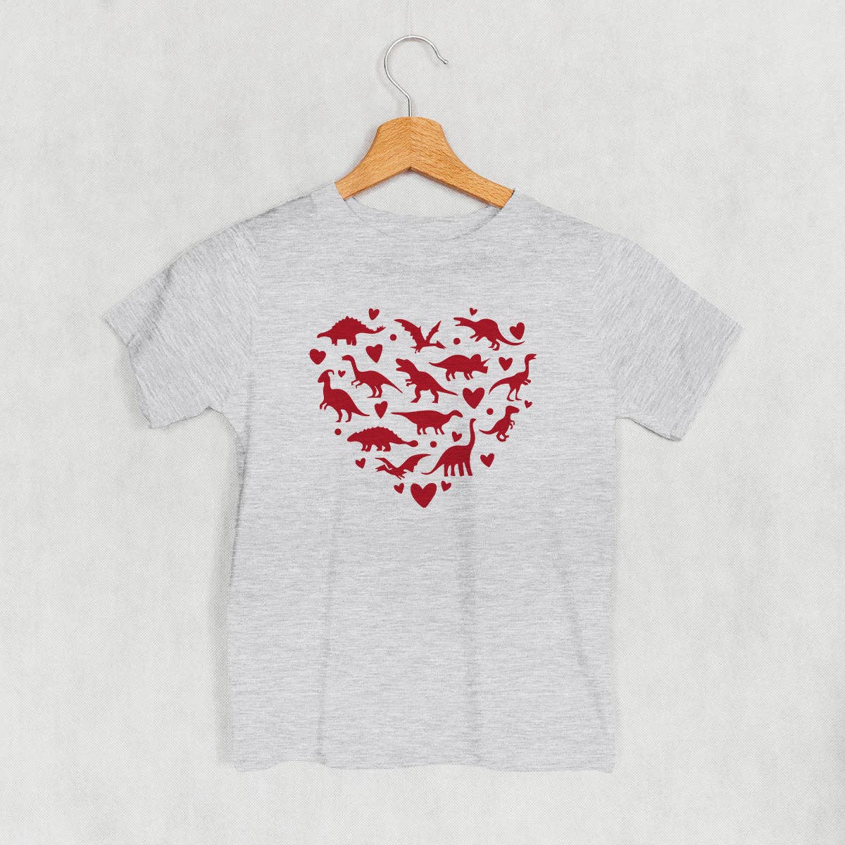 Dinosaur Red Heart (Kids): Heather