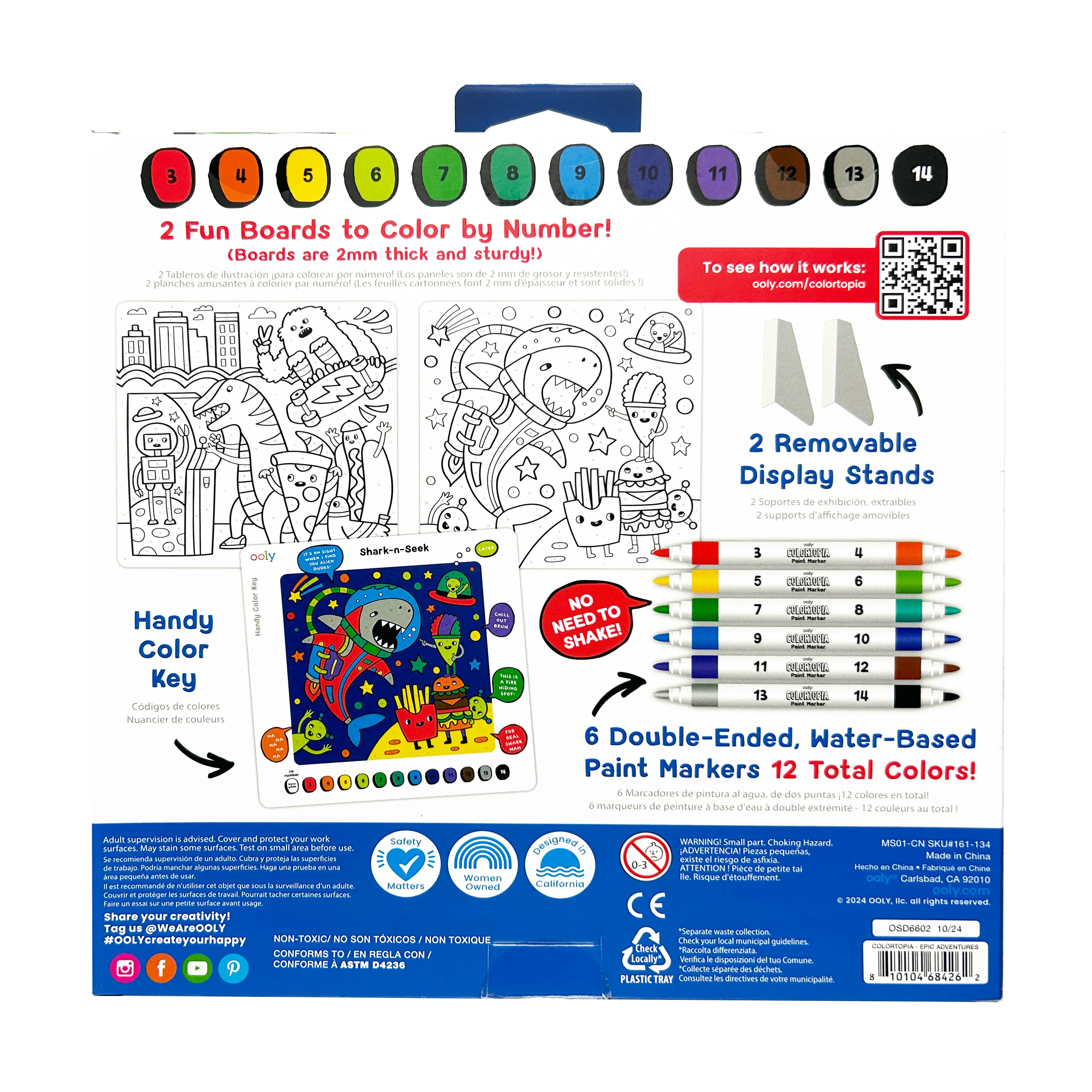 OOLY - Colortopia: Paint Marker By Number Kit - Epic Adventures (8