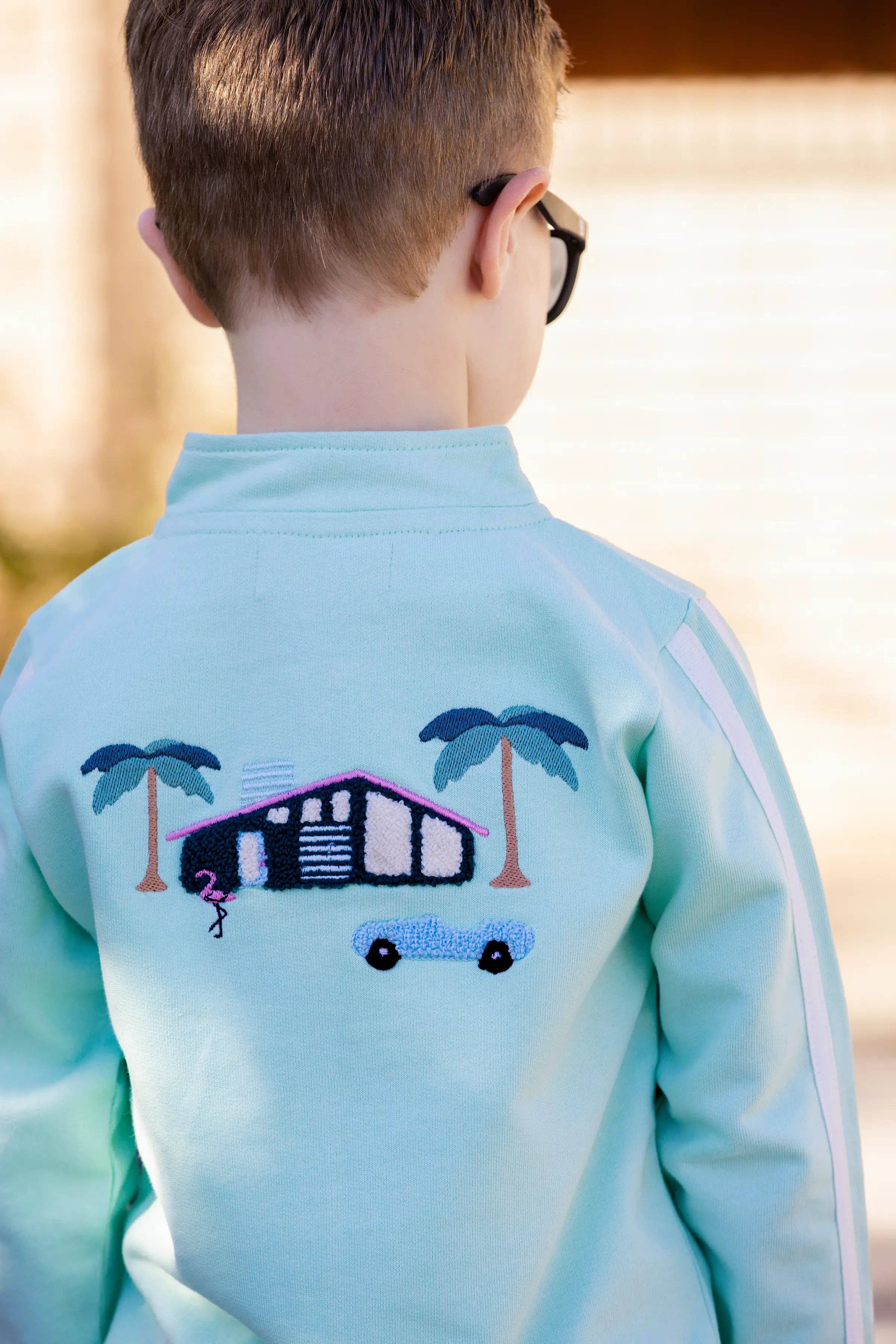 Monica + Andy - Baby + Kid Embroidered Sweatshirt_Palm Springs on Mint: Unisex / Palm Springs on Mint / 10