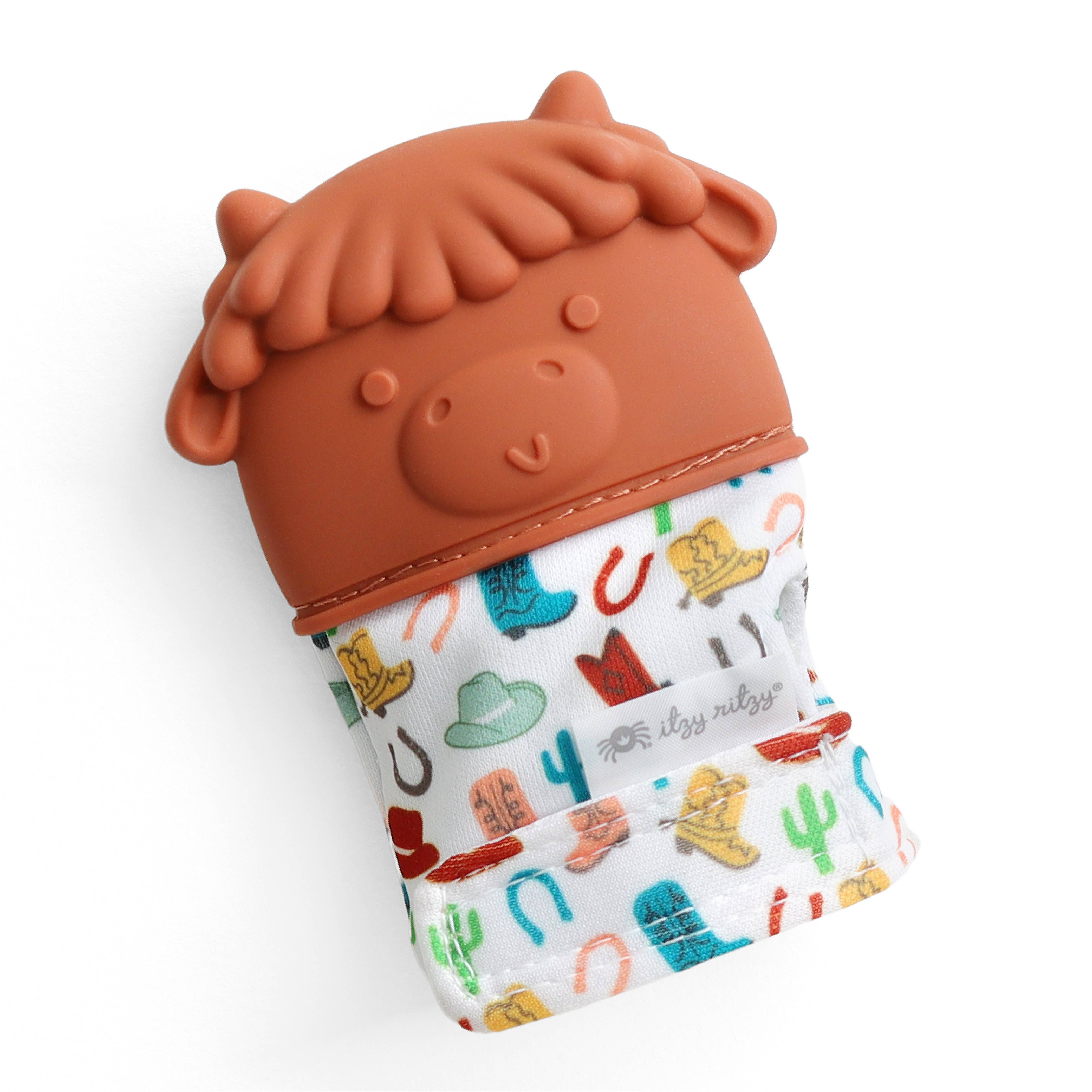 Itzy RitzItzy Mitt™ Silicone Teething Mitts: Bow