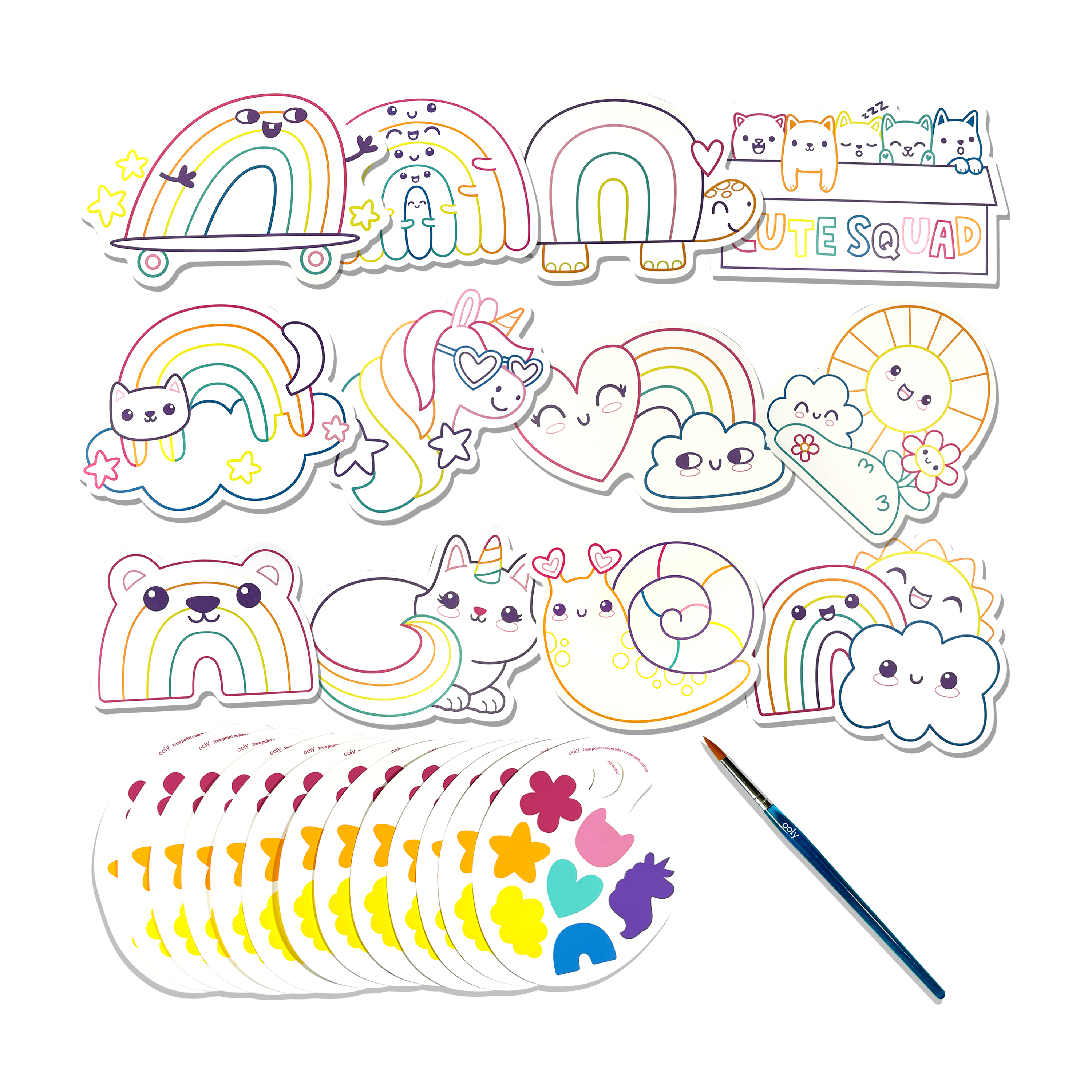 OOLY - Playful Painters: Easy Watercolor Painting Kit - Rainbow Cut
