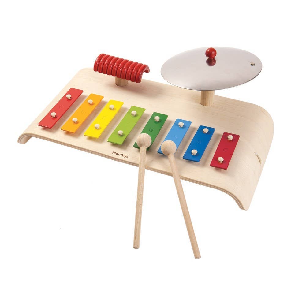 Kids' Musical Toy Set with Xylophone, Cymbal and Guiro