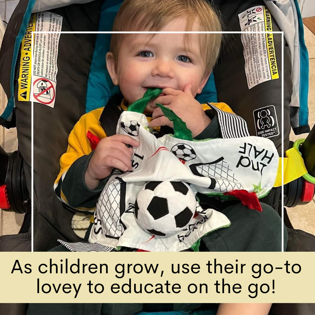 Baby Jack and Company - Soccer Ball Baby Learning Lovey Tag Stroller Toy 10" x 10"