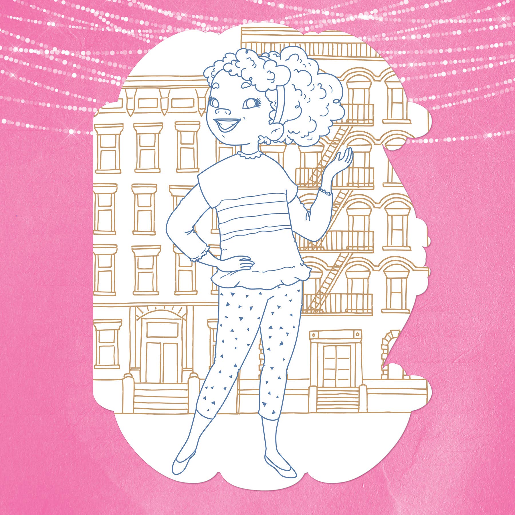 Little Fashionista Goes to the USA Coloring Book & Stickers