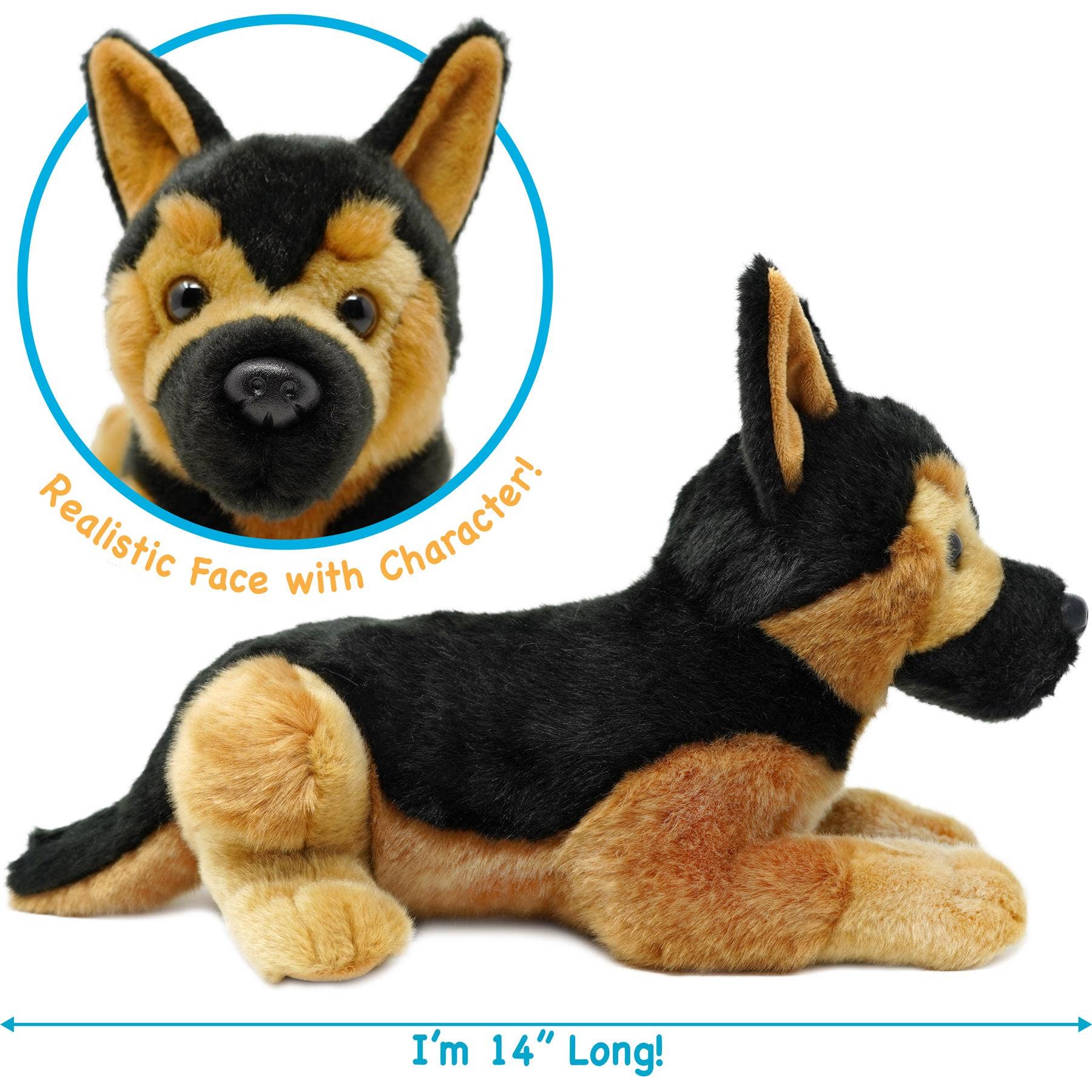 VIAHART Toy Co. - Gretchen The German Shepherd | 15 Inch Stuffed Animal Plush | By TigerHart Toys