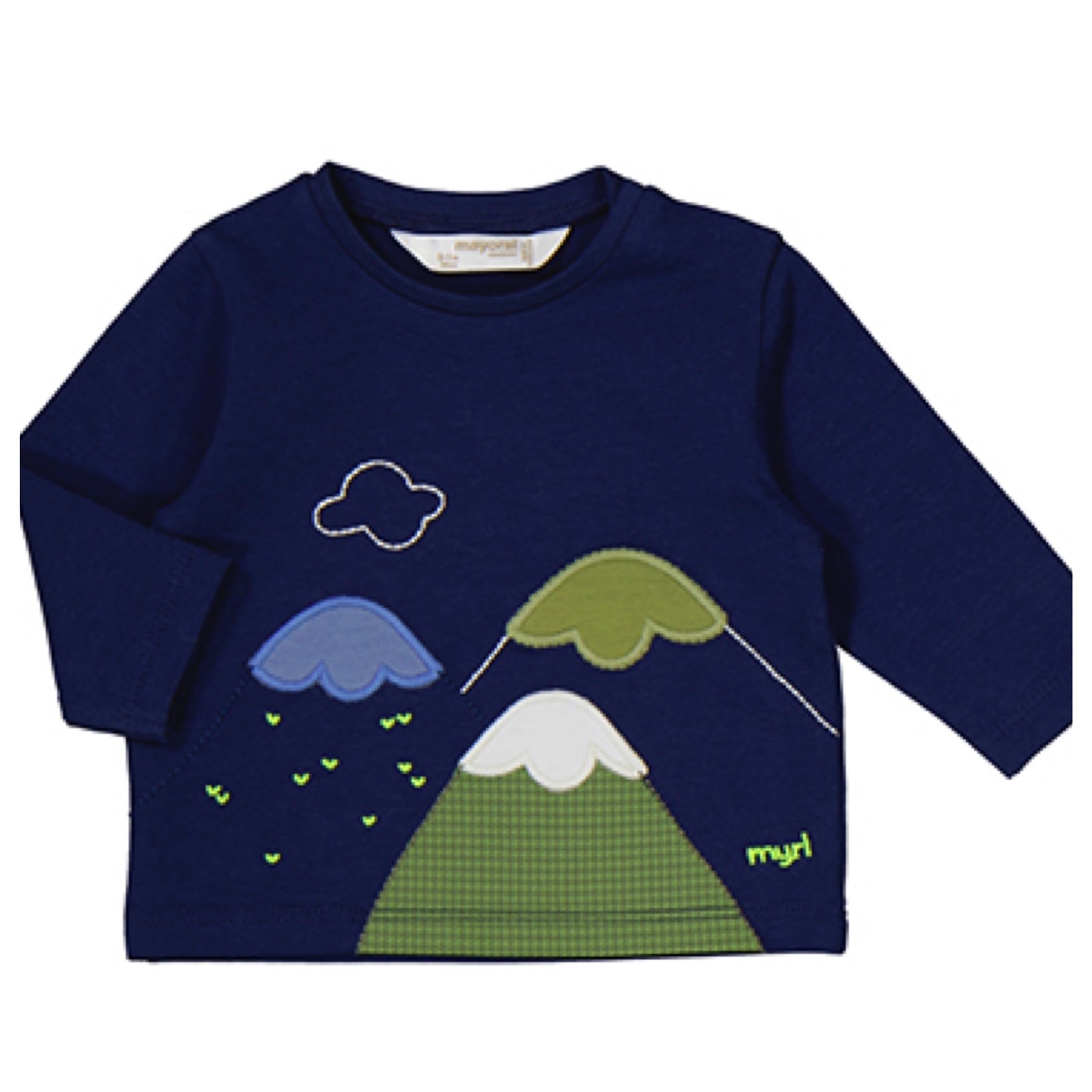 Outfit-L/S T-shirt- Deep Blue Mountains with Green Pant NB W23-2001
