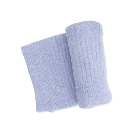 Angel Dear Chenille Dusty Blue Blanket