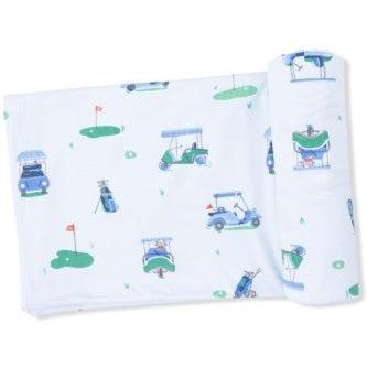 Angel Dear Vintage Golf Carts Blue - Swaddle Blanket | Blue