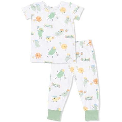 Angel Dear Pickles Playing Pickleball - Short Sleeve Loungewear Set | Ivory