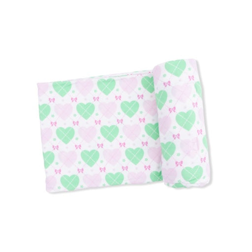 Angel Dear Heart Argyle Swaddle Blanket