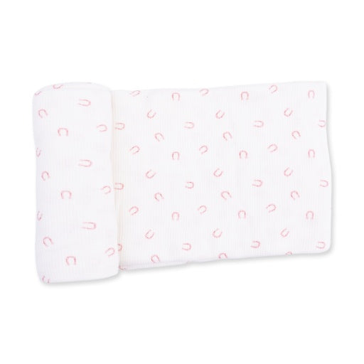 Angel Dear Little Horseshoes Pink Swaddle Blanket