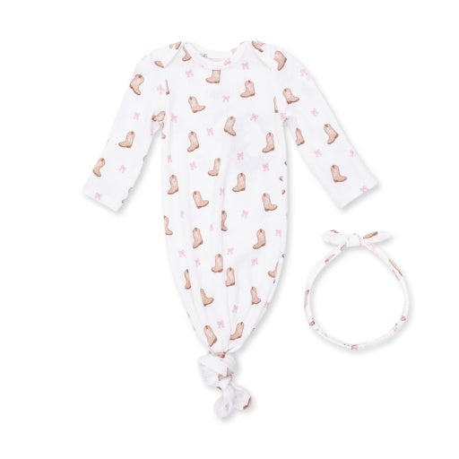 Angel Dear Mini Cowgirl Boots Knotted Gown and Knot Headband