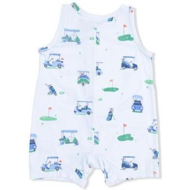 Angel Dear Vintage Golf Carts Blue - Sleeveless Shortie Romper | Blue