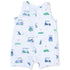 Angel Dear Vintage Golf Carts Blue - Sleeveless Shortie Romper | Blue