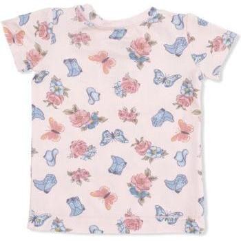Angel Dear Country Girl Boots - Short Sleeve Loungewear Set | Pink