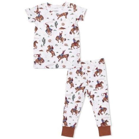 Angel Dear Buckaroo Western - Short Sleeve Loungewear Set | Cream