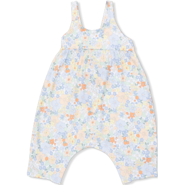 Angel Dear Georgia Floral - Tie Back Romper | Blue, Yellow