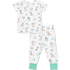 Angel Dear Country Club Dogs Neutral - Short Sleeve Loungewear Set | Ivory, Green
