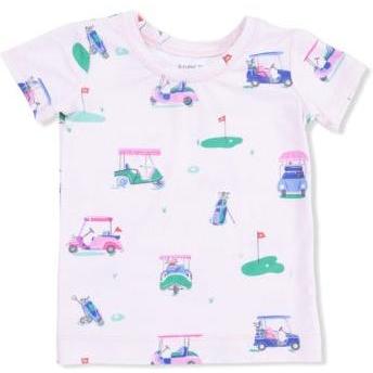 Angel Dear Vintage Golf Carts Pink - Short Sleeve Loungewear Set | Pink
