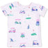 Angel Dear Vintage Golf Carts Pink - Short Sleeve Loungewear Set | Pink