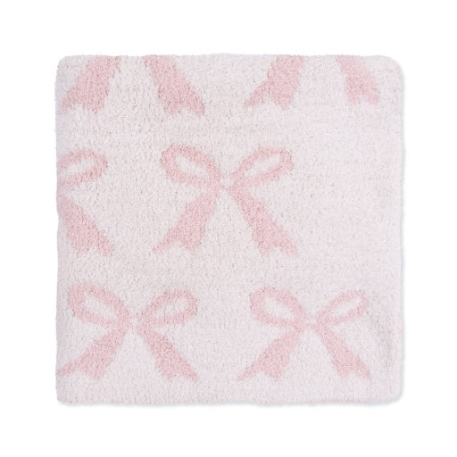 Angel Dear Chenille Blush Bow Blanket