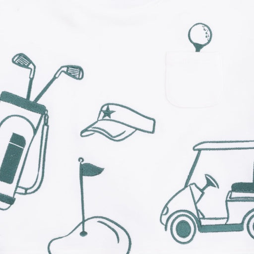 Angel Dear Golf Drop Sleeve Sweatshirt White