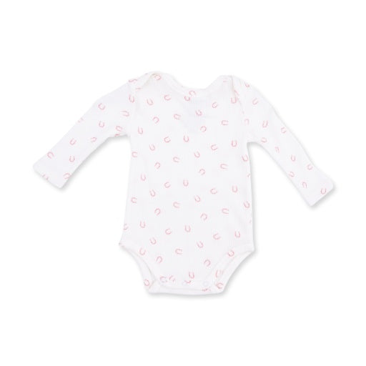 Angel Dear Little Horseshoes Pink Long Sleeve Bodysuit