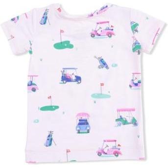 Angel Dear Vintage Golf Carts Pink - Short Sleeve Loungewear Set | Pink